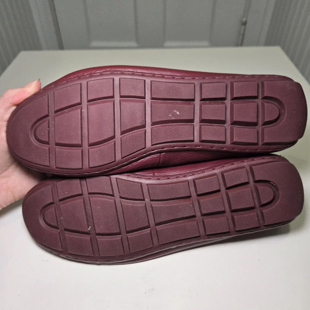 Coach Womens Marley Driver Loafer Burgundy Size 8 Leather Comfy Preppy Old Money - Picture 12 of 13